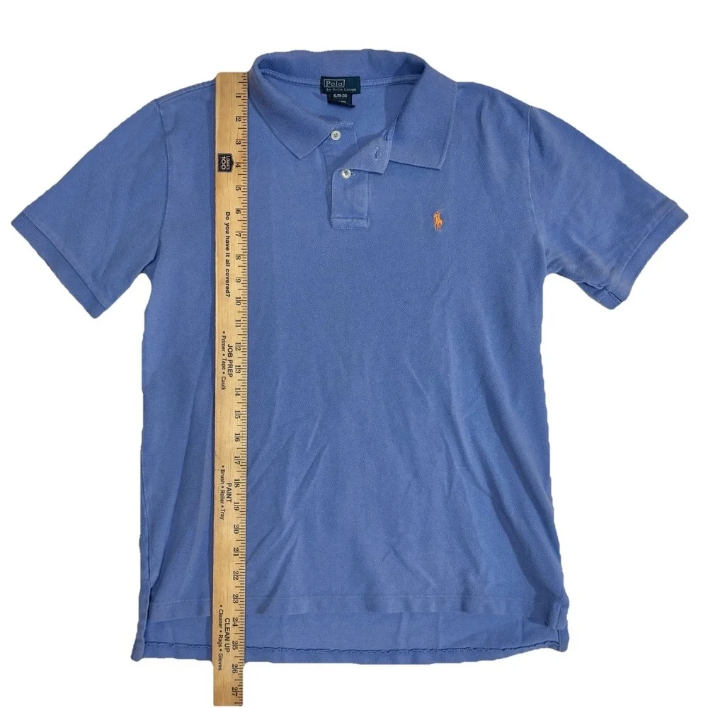 Polo Ralph Lauren Lot 2 Shirts Boy XL 18-20 Youth Golf Preppy Salmon Blue School - Picture 3 of 10